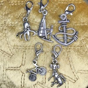 Handmade silver anchor charm bundle